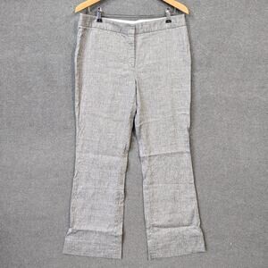 Elie Tahari Linen Blend Pants Women 12 (34x31) Bootcut Trousers Lightweight